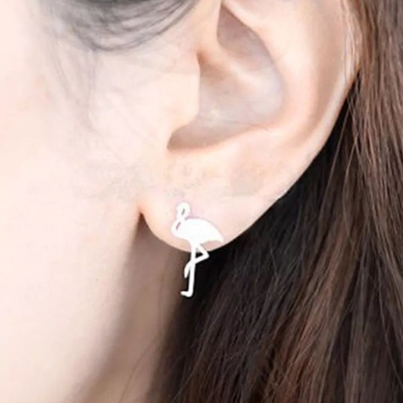 🦩Flamingos🦩Rose Gold or Silver Earrings🦩New - Picture 2 of 5